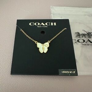 NWT 🦋 Coach Gold Tone Butterfly Necklace 16in
